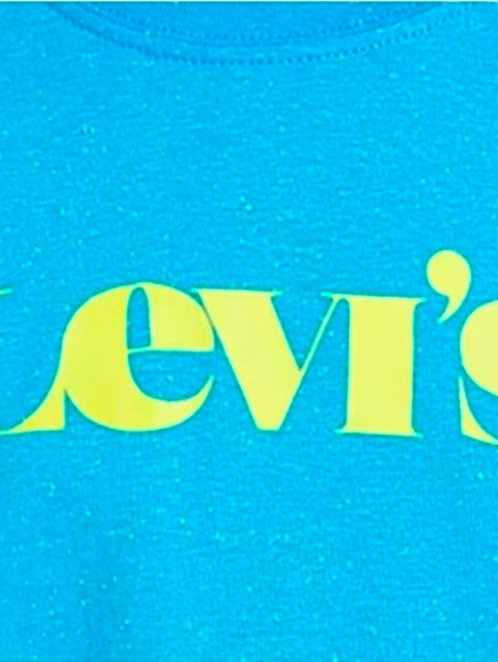 LEVI'S Blue Tee with Yellow Logo - Unisex Short Sleeve Size Medium - Picture 3 of 7